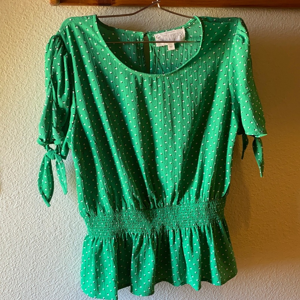 Green Polka Dot Blouse by Sweet Wanderer